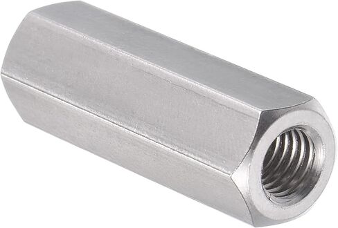 Uxcell M6 x 1.0-Pitch 10mm Length 304 صامولة توصيل سداسية مترية من الفولاذ المقاوم للصدأ، 5 عبوات in Kuwait
