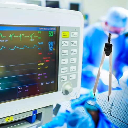 أداة قياس الفرجار Thinp EKG ECG الفرجار مع مسطرة مقسم الفرجار الأسود للممرضة أو الطبيب قياس مخططات القلب الكهربائية in Kuwait