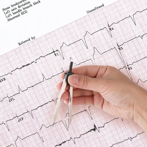 أداة قياس الفرجار Thinp EKG ECG الفرجار مع مسطرة مقسم الفرجار الأسود للممرضة أو الطبيب قياس مخططات القلب الكهربائية in Kuwait