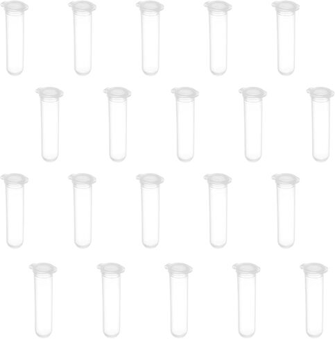 Bettomshin 200 قطعة 7 مل من أنابيب الطرد المركزي ذات القاعدة المستديرة، مع غطاء كبس، حاويات تخزين أنابيب اختبار الطرد المركزي البلاستيكية الصغيرة الشفافة لمختبر العلوم وخرز النبات وملح الاستحمام in Kuwait