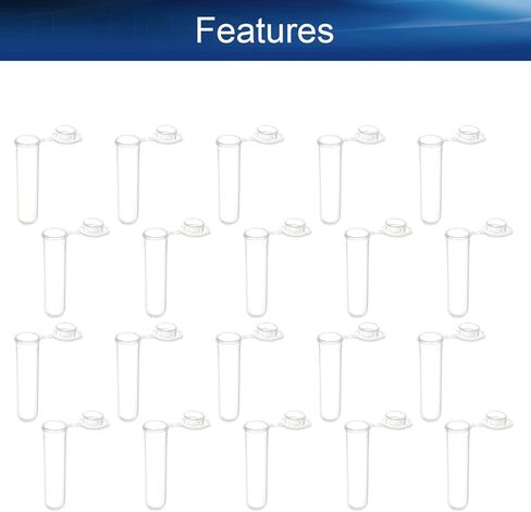 Bettomshin 200 قطعة 7 مل من أنابيب الطرد المركزي ذات القاعدة المستديرة، مع غطاء كبس، حاويات تخزين أنابيب اختبار الطرد المركزي البلاستيكية الصغيرة الشفافة لمختبر العلوم وخرز النبات وملح الاستحمام in Kuwait