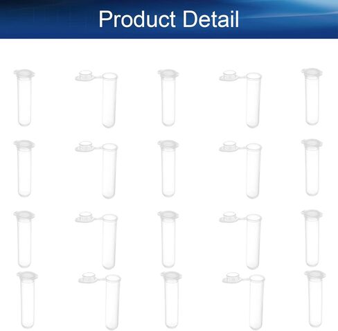 Bettomshin 200 قطعة 7 مل من أنابيب الطرد المركزي ذات القاعدة المستديرة، مع غطاء كبس، حاويات تخزين أنابيب اختبار الطرد المركزي البلاستيكية الصغيرة الشفافة لمختبر العلوم وخرز النبات وملح الاستحمام in Kuwait
