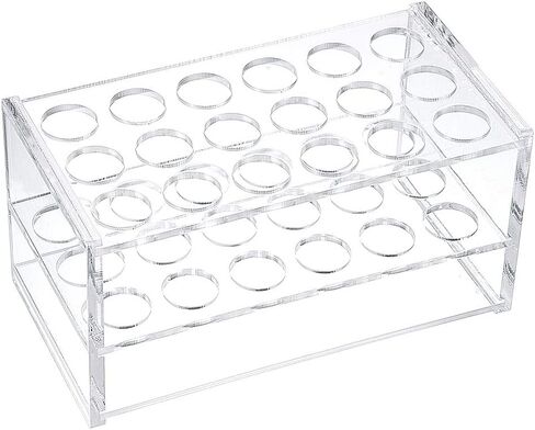 uxcell Test Tube Rack Holder Lab Stand Acrylic 18-Well 17mm Diameter Clear for 10ml,15ml Tube in Saudi Arabia