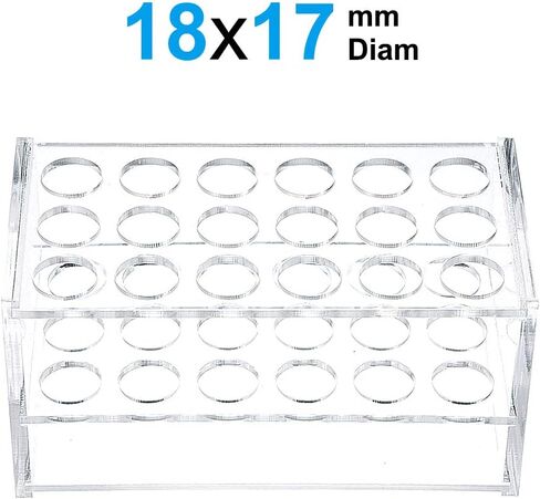 uxcell Test Tube Rack Holder Lab Stand Acrylic 18-Well 17mm Diameter Clear for 10ml,15ml Tube in Saudi Arabia