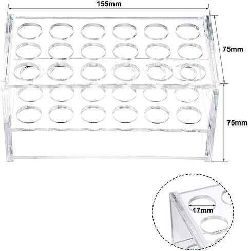 uxcell Test Tube Rack Holder Lab Stand Acrylic 18-Well 17mm Diameter Clear for 10ml,15ml Tube in Saudi Arabia