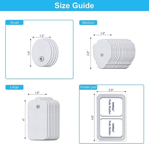 DOMAS 28 Pcs TENS Unit Replacement Pads Premium Reusable Electrode Pads（Snap On 3.5MM),Self Adhesive Electro Therapy Patches for Electrical Stimulation,Non Irritating Stim Pads Design in Kuwait