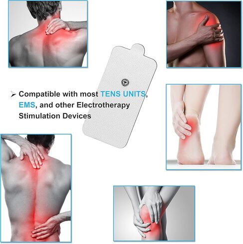 DOMAS 28 Pcs TENS Unit Replacement Pads Premium Reusable Electrode Pads（Snap On 3.5MM),Self Adhesive Electro Therapy Patches for Electrical Stimulation,Non Irritating Stim Pads Design in Kuwait