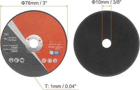HARFINGTON 12 قطعة من عجلات القطع 3 بوصة × 0.04 بوصة × 3/8 بوصة معدنية رفيعة من الفولاذ المقاوم للصدأ سريعة التنظيف وعجلات تقطيع معدنية لطاحونة الزوايا، أسود in Kuwait
