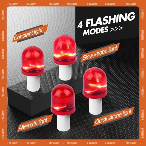 8 Pack Traffic Cone Topper Warning LED Light, Roadblock Flasher Lamp with 3 Flashing Modes for Collapsible Safety Cones, Parking in Kuwait