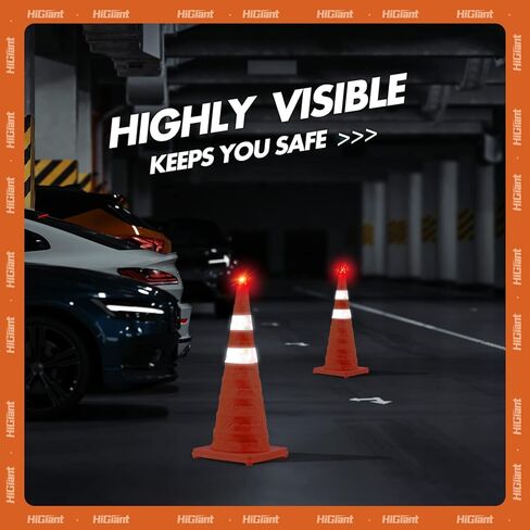 8 Pack Traffic Cone Topper Warning LED Light, Roadblock Flasher Lamp with 3 Flashing Modes for Collapsible Safety Cones, Parking in Kuwait