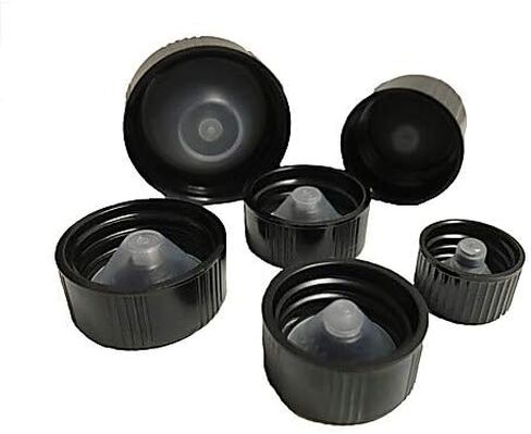 Qorpak CAP-00176، غطاء فينولي مع بطانة مخروطية من البوليستر، لمسة نهائية للرقبة 24-400، أسود، عبوة من 12 قطعة in Kuwait