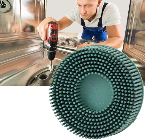 3Inch Bristle Disc Emery Rubber Abrasive Brush Deburring Polishing Grinding Wheel(Green 50#) in Kuwait