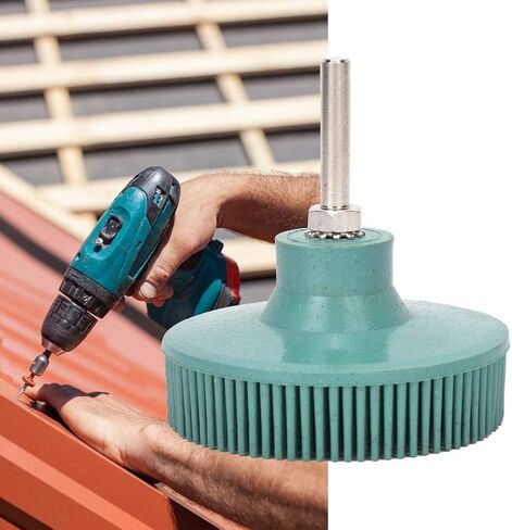 3Inch Bristle Disc Emery Rubber Abrasive Brush Deburring Polishing Grinding Wheel(Green 50#) in Kuwait