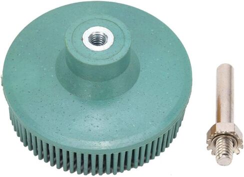 3Inch Bristle Disc Emery Rubber Abrasive Brush Deburring Polishing Grinding Wheel(Green 50#) in Kuwait