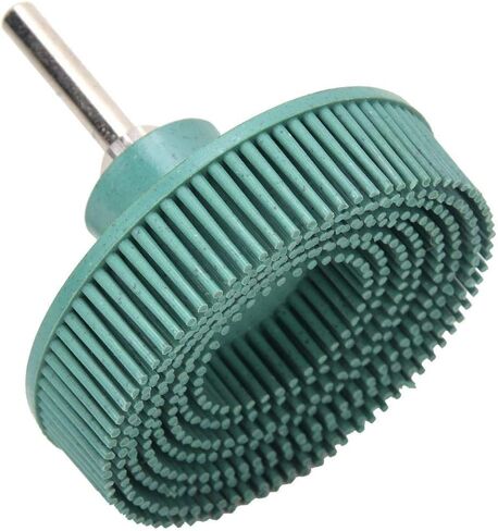 3Inch Bristle Disc Emery Rubber Abrasive Brush Deburring Polishing Grinding Wheel(Green 50#) in Kuwait
