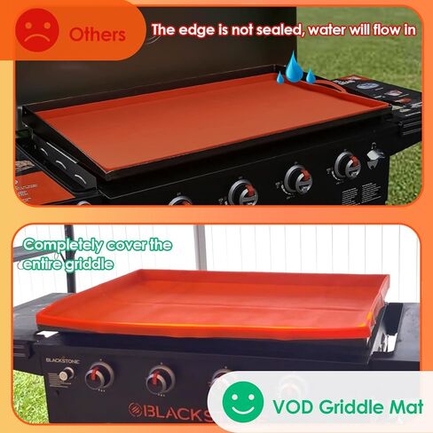 VOD VISUAL 36 بوصة حصيرة الشواية لغطاء Blackstone Griddle كامل الحافة، غطاء واقٍ شديد التحمل وقابل لإعادة الاستخدام من السيليكون بدرجة الطعام in Kuwait