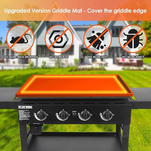 VOD VISUAL 36 بوصة حصيرة الشواية لغطاء Blackstone Griddle كامل الحافة، غطاء واقٍ شديد التحمل وقابل لإعادة الاستخدام من السيليكون بدرجة الطعام in Kuwait