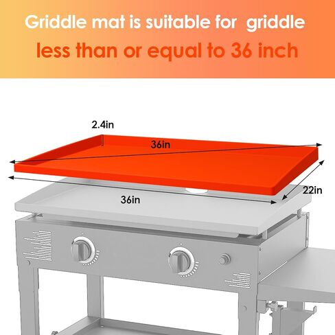 VOD VISUAL 36 بوصة حصيرة الشواية لغطاء Blackstone Griddle كامل الحافة، غطاء واقٍ شديد التحمل وقابل لإعادة الاستخدام من السيليكون بدرجة الطعام in Kuwait