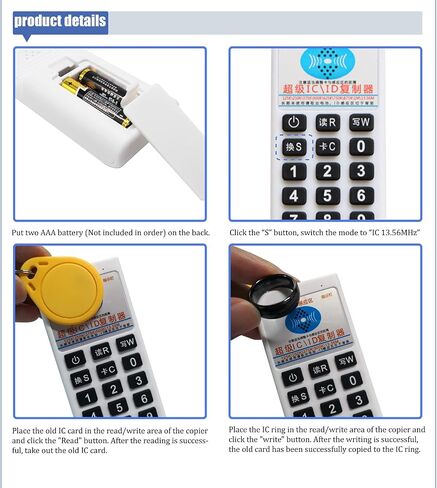 RFID Rewritable 125KHz/13.56MHz ID/IC T5577/UID Changeable Black Ceramics Smart Finger Ring for Men or Women, with One RFID Reader Copier for Duplicate (Black 125khz 18mm) in Kuwait
