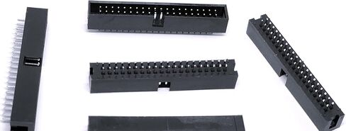 موصلات Pro 25 حزمة 40P DC3 2.54 مم 0.1 بوصة رؤوس صندوق ذكر 40 دبوس 2 × 20 صف مزدوج 40 دبابيس M/M دبوس مستقيم PCB DIP، صف مزدوج 2 × 20 40-P موصل IDC in Kuwait