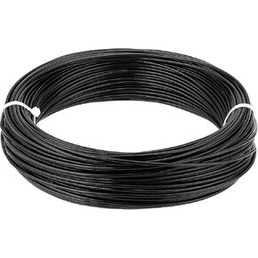 JOIKIT 1/8 Inch 164 Feet Black Vinyl Coated Wire Rope, 7x7 Strand Wire Cable, 304 Stainless Steel Wire Rope OD 3/32 Inch, Coated OD 1/8 Inch for Railing System Decking, 880 Lbs Breaking Strength in Kuwait