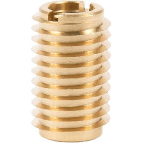 E-Z LOK 400-475 Threaded Insert for Hard Wood, Brass Thread Inserts, 1/4-20 Internal Threads, 0.75" Length, Pack of 10 in Saudi Arabia