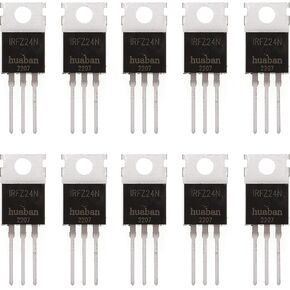 HUABAN 10 Pieces IRFZ24N Vdss=55V RDS(on)=0.07ohm Id=17A TO220 Power N-Channel MOSFET Transistor in Saudi Arabia