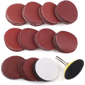 مجموعة أقراص السنفرة 5.08 سم، ورق صنفرة 100 قطعة 60-3000 حبيبة مع لوحة دعم عرقوب 0.635 سم ووسادة تخزين إسفنجية ناعمة، لأداة دوارة لطرف الثقب، مجموعة متنوعة من ورق الرمل والخطاطيف in Kuwait