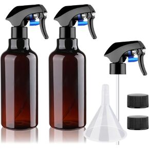 Plastic Spray Bottles 16.9oz/500ml 2 Pack Empty Spray Bottle Heavy Duty Spraying Bottles Mist/Stream Water Bottle for Cleaning Solutions, Plants, Pet, Essential Oils, Hair, Cooking (Clear)