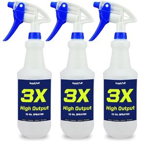 زجاجات رذاذ عالية التحمل 3X من SupplyTuff لحلول التنظيف، 3 عبوات، زجاجات رذاذ صناعية احترافية سعة 32 أونصة للتنظيف التجاري والمنزلي وتفاصيل السيارة. in Kuwait
