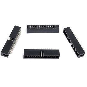 موصلات Pro 25-Pack 30P DC3 2.54mm 0.1 "Pitch 30 Pins Male Box Heads 2x15 صفوف مزدوجة 30P ذكر مستقيم دبوس PCB DIP، صف مزدوج 2x15 30-P 2.54 ملم DC3 IDC موصل in Kuwait