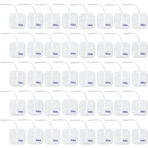 TENS Electrodes, Value Wired Replacement Pads for TENS Units, 40 TENS Unit Electrodes (2in x 2in, 40 Pack) Discount TENS Brand