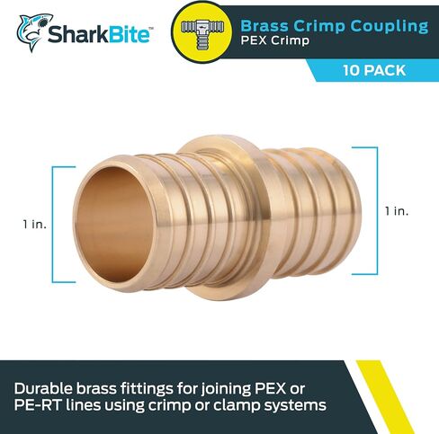 وصلات تجعيد SharkBite 1/2 بوصة، عبوة من 10 قطع، تركيبات سباكة نحاسية، أنابيب PEX، PE-RT، UC008LFA10 in Kuwait