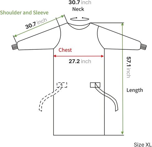 Disposable Non-Surgical Gowns, Non-Woven, Latex Free 10EA (XL) in Kuwait