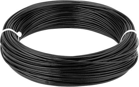 JOIKIT 1/8 بوصة 164 قدم حبل سلك مطلي بالفينيل الأسود، كابل سلك حبلا 7 × 7، حبل سلك من الفولاذ المقاوم للصدأ 304 OD 3/32 بوصة، مطلي OD 1/8 بوصة للتزيين بنظام الدرابزين، قوة كسر 880 رطل in Kuwait