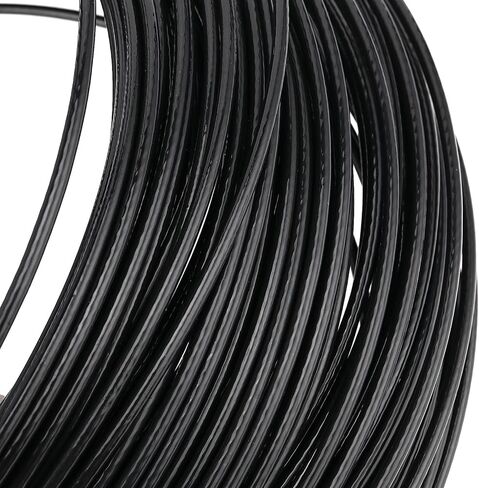 JOIKIT 1/8 بوصة 164 قدم حبل سلك مطلي بالفينيل الأسود، كابل سلك حبلا 7 × 7، حبل سلك من الفولاذ المقاوم للصدأ 304 OD 3/32 بوصة، مطلي OD 1/8 بوصة للتزيين بنظام الدرابزين، قوة كسر 880 رطل in Kuwait