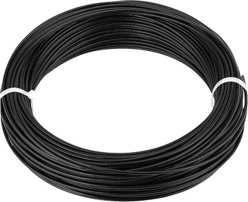 JOIKIT 1/8 بوصة 164 قدم حبل سلك مطلي بالفينيل الأسود، كابل سلك حبلا 7 × 7، حبل سلك من الفولاذ المقاوم للصدأ 304 OD 3/32 بوصة، مطلي OD 1/8 بوصة للتزيين بنظام الدرابزين، قوة كسر 880 رطل in Kuwait