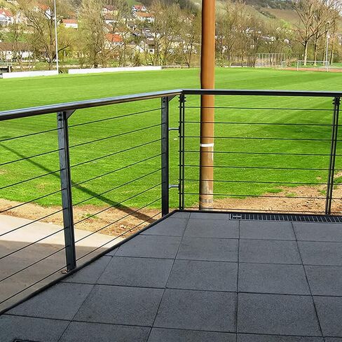 JOIKIT 1/8 بوصة 164 قدم حبل سلك مطلي بالفينيل الأسود، كابل سلك حبلا 7 × 7، حبل سلك من الفولاذ المقاوم للصدأ 304 OD 3/32 بوصة، مطلي OD 1/8 بوصة للتزيين بنظام الدرابزين، قوة كسر 880 رطل in Kuwait