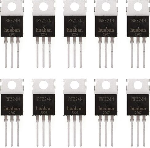 HUABAN 10 Pieces IRFZ24N Vdss=55V RDS(on)=0.07ohm Id=17A TO220 Power N-Channel MOSFET Transistor in Saudi Arabia
