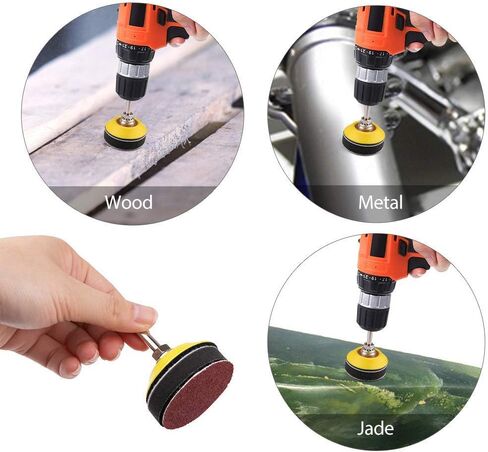 مجموعة أقراص السنفرة 5.08 سم، ورق صنفرة 100 قطعة 60-3000 حبيبة مع لوحة دعم عرقوب 0.635 سم ووسادة تخزين إسفنجية ناعمة، لأداة دوارة لطرف الثقب، مجموعة متنوعة من ورق الرمل والخطاطيف in Kuwait