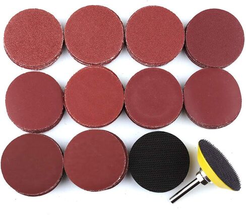 مجموعة أقراص السنفرة 5.08 سم، ورق صنفرة 100 قطعة 60-3000 حبيبة مع لوحة دعم عرقوب 0.635 سم ووسادة تخزين إسفنجية ناعمة، لأداة دوارة لطرف الثقب، مجموعة متنوعة من ورق الرمل والخطاطيف in Kuwait