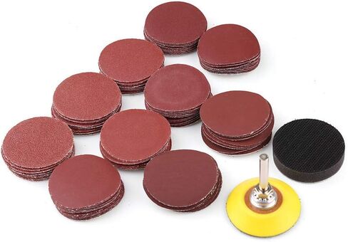 مجموعة أقراص السنفرة 5.08 سم، ورق صنفرة 100 قطعة 60-3000 حبيبة مع لوحة دعم عرقوب 0.635 سم ووسادة تخزين إسفنجية ناعمة، لأداة دوارة لطرف الثقب، مجموعة متنوعة من ورق الرمل والخطاطيف in Kuwait