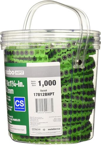 Metabo HPT #6 x 1-1/4-in Bugle Coarse Thread Drywall Screws | 1000 Count | 17812BHPT in Saudi Arabia