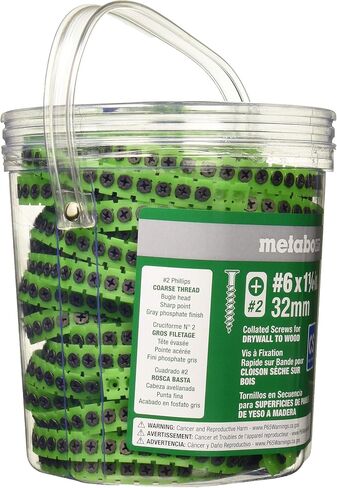 Metabo HPT #6 x 1-1/4-in Bugle Coarse Thread Drywall Screws | 1000 Count | 17812BHPT in Saudi Arabia