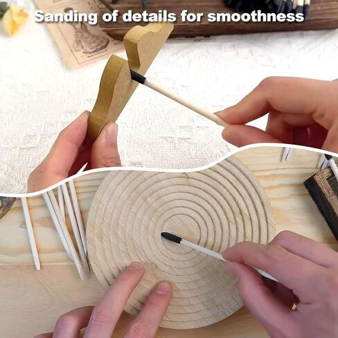 100 قطعة من أعواد الصنفرة المشطوفة، عصا الصنفرة الدقيقة للأعمال الخشبية والنماذج البلاستيكية وإزالة الغراء أو الأوساخ in Kuwait