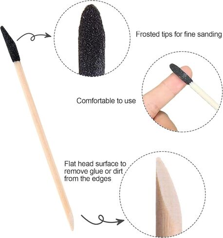 100 قطعة من أعواد الصنفرة المشطوفة، عصا الصنفرة الدقيقة للأعمال الخشبية والنماذج البلاستيكية وإزالة الغراء أو الأوساخ in Kuwait