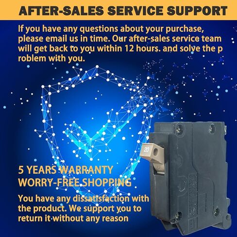 CH120 1-Pole 20-Amp Circuit Breaker, Type CH 3/4-Inch Plug-On Molded Case Circuit Breaker, Thermal Magnetic Protection, 10 KAIC, 120/240V, Fit for Cutler Hammer Load Centers (5 Years Warranty) in Kuwait