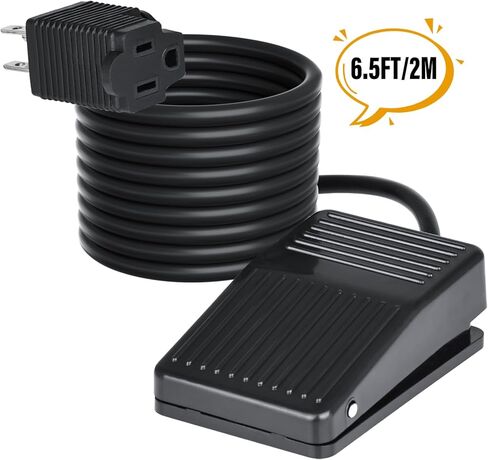 نورجين 2 حزمة مفتاح القدم، 6.5 قدم مؤقتة دواسة القدم التبديل التحكم في آلة النجارة، عادة قبالة دواسة التحكم في القدم مع المكونات على الظهر (3-الشعب) نمط ديدمان in Kuwait