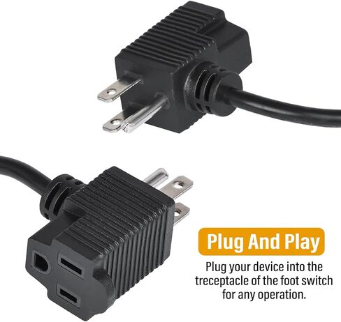 نورجين 2 حزمة مفتاح القدم، 6.5 قدم مؤقتة دواسة القدم التبديل التحكم في آلة النجارة، عادة قبالة دواسة التحكم في القدم مع المكونات على الظهر (3-الشعب) نمط ديدمان in Kuwait