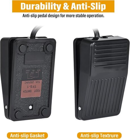 نورجين 2 حزمة مفتاح القدم، 6.5 قدم مؤقتة دواسة القدم التبديل التحكم في آلة النجارة، عادة قبالة دواسة التحكم في القدم مع المكونات على الظهر (3-الشعب) نمط ديدمان in Kuwait